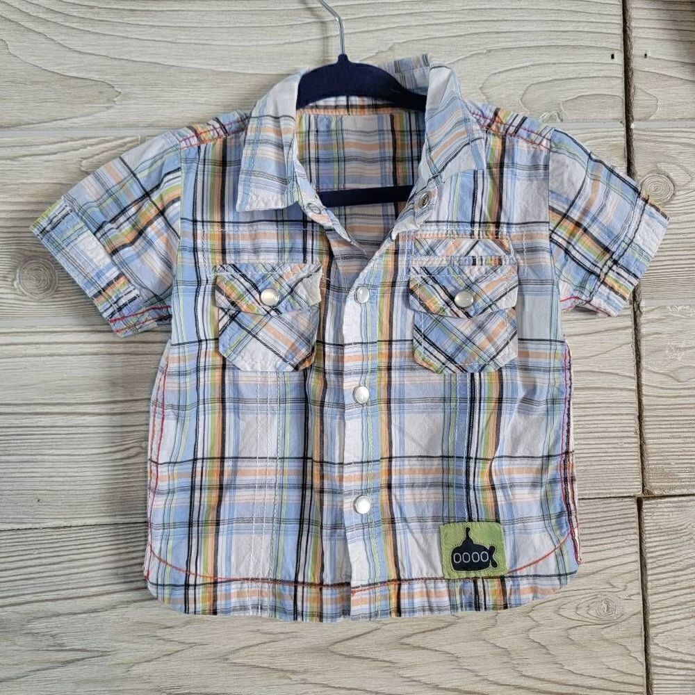 George Plaid Baby Button Down SZ 3-6 Month Pearl Snaps